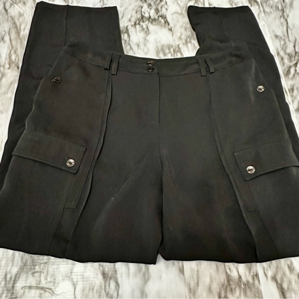 Harve Benard Black Utility Style Cargo Business Casual Office Work Pants Style